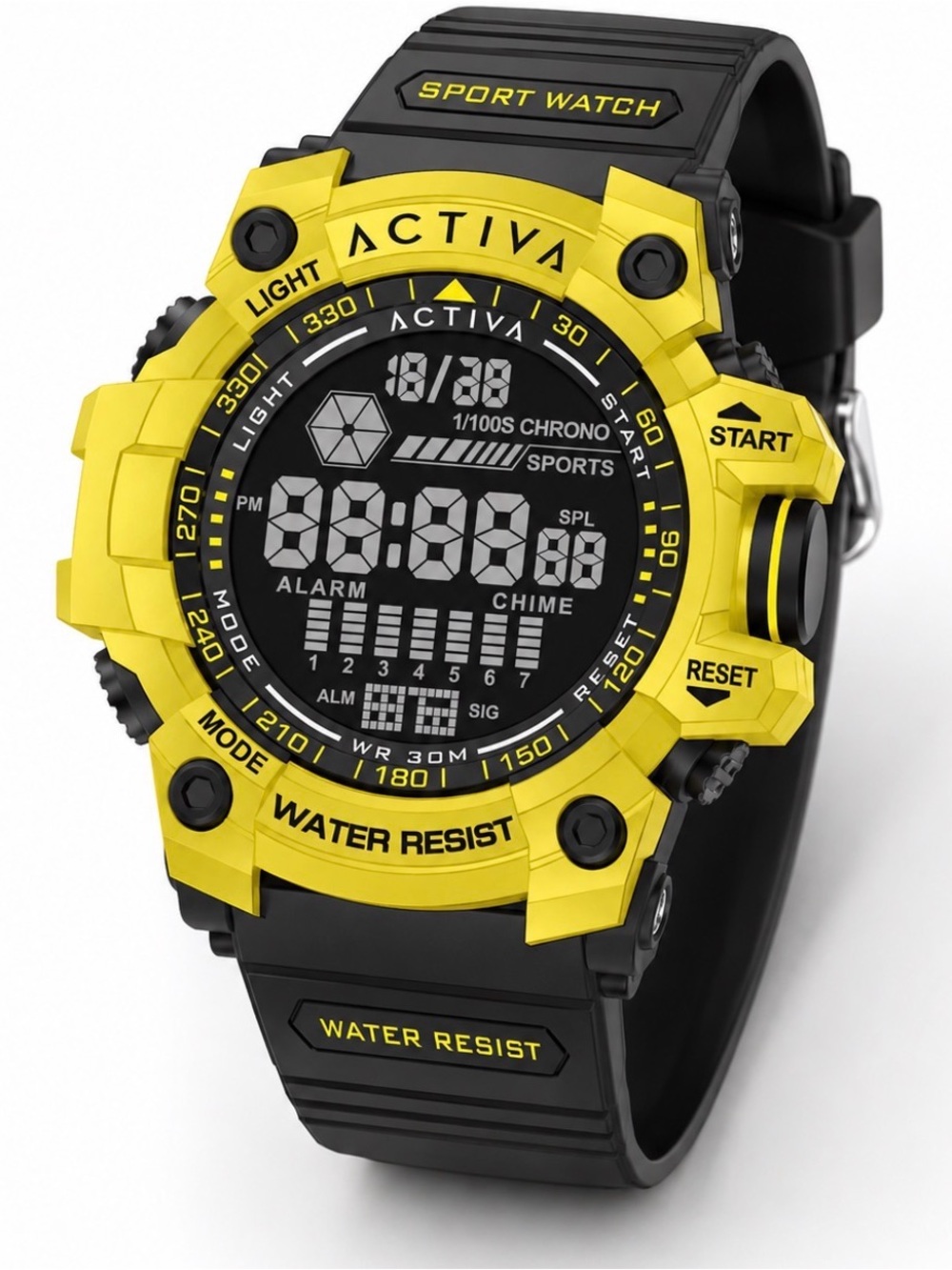 Activa X Invicta Men's Digital Sport Watch in Yellow and Black 56mm